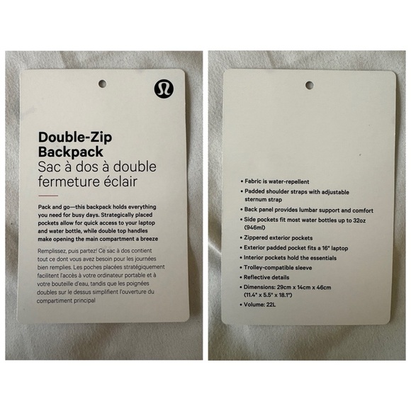 Lululemon Double Zipped Backpack - Picture 5 of 5